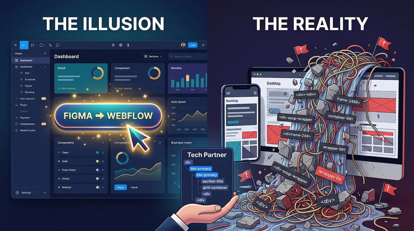 The "Figma to Webflow" Illusion: Why a Magic Plugin Will Never Replace a Web Engineer